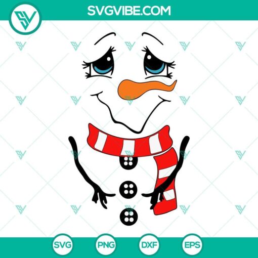 Melting snowman face SVG featuring sad Frosty the Snowman design.