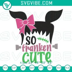 Frankenstein cute embroidery design file for Halloween, featuring a cute and spooky Frankenstein character.