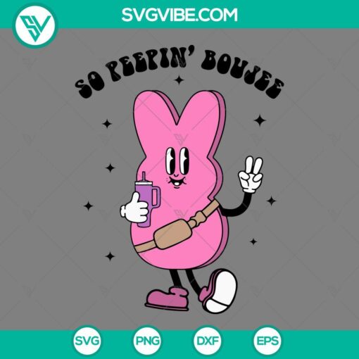 Peeps Easter Stanley Tumbler SVG design, ideal for boujee Easter crafts. SVG, PNG, EPS, DXF files for download.
