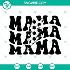 Soccer Mama Lightning Bolt SVG design featuring soccer mom and retro sports theme, ideal for crafting projects.