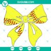 Softball bow design in SVG, PNG, DXF, and EPS formats for Cricut machines, perfect for sports-themed crafts.