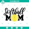 Softball Mom SVG Download featuring Game Day and Sports Mama design for digital use.