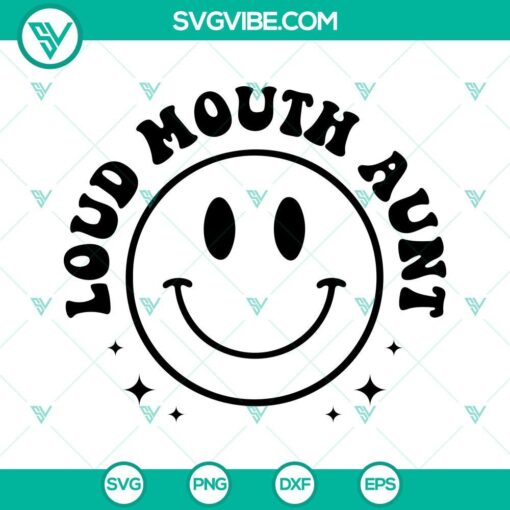 Retro melting smiley face SVG, loud mouth aunt SVG, funny design for digital craft projects.