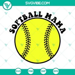 Retro softball mom SVG file for loud-mouthed softball mamas, perfect for crafting projects.