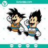 Son Goku, Vegeta, and Super Mario Bros characters in SVG, PNG, DXF, and EPS formats. Dragon Ball themed digital design.