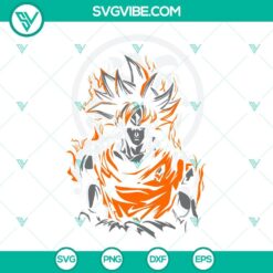 Songoku from Dragon Ball Super SVG file for Cricut, includes PNG, DXF, EPS formats for download.