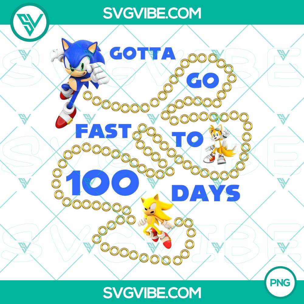 Sonic 100 Days of School PNG Image, Sonic Gotta Go Fast To 100 Days PNG File, Sonic the Hedgehog 100th Day of School PNG Files Sonic the Hedgehog 100 Days of School PNG file celebrating the 100th day with Sonic running fast design. Perfect for school projects and graphics.