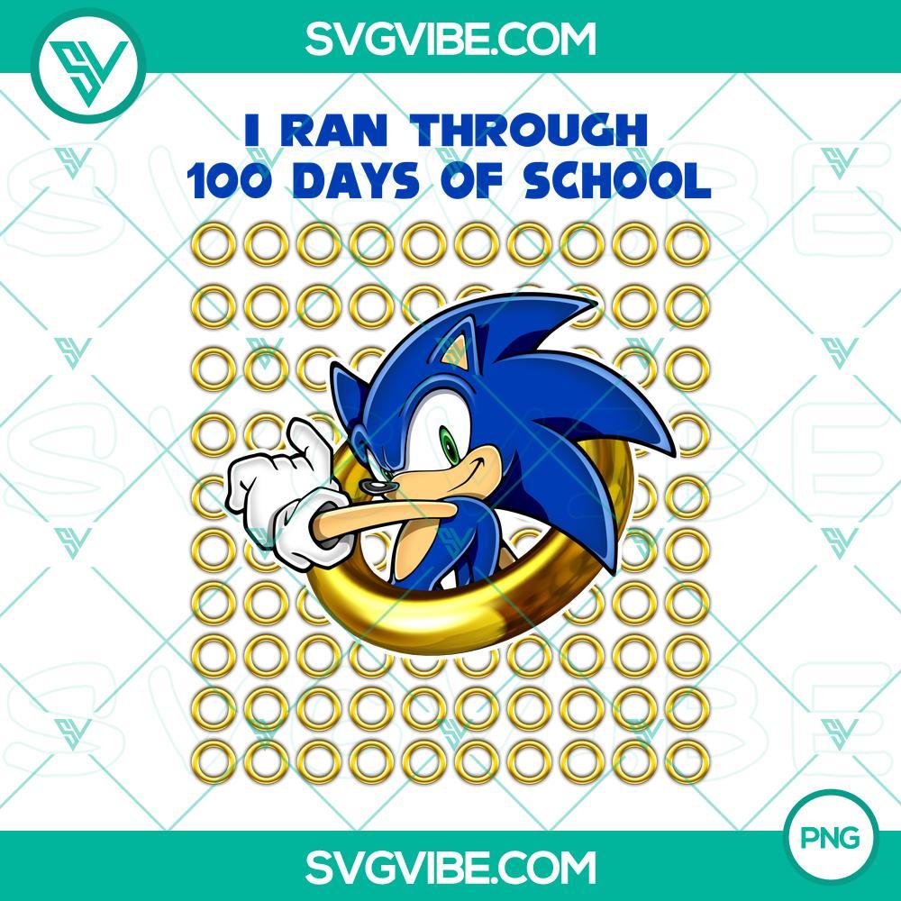 Sonic 100th Day of School PNG Files, I Ran Through 100 Days of School PNG File, Sonic the Hedgehog Back To School PNG Images Sonic 100th Day of School PNG files featuring Sonic the Hedgehog design for Back to School, celebrating 100 days of school.