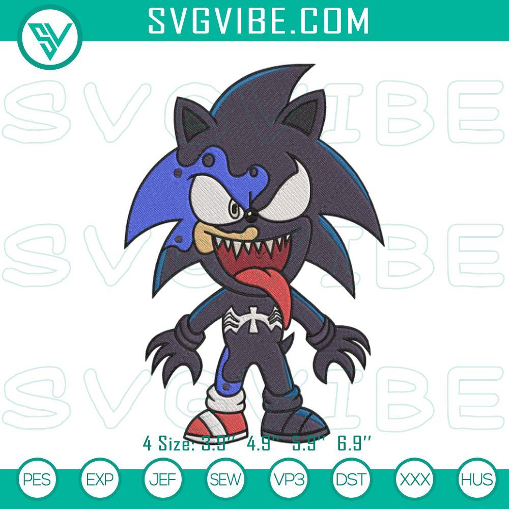 Sonic Venom Machine Embroidery Design Pattern Files Sonic Venom superhero & gaming character machine embroidery designs file with intricate detailing & vibrant colors.