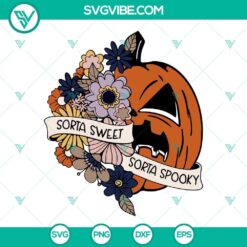 Flower pumpkin Halloween SVG images with a Sorta Sweet Sorta Spooky design for digital download. Great for Halloween crafting projects.