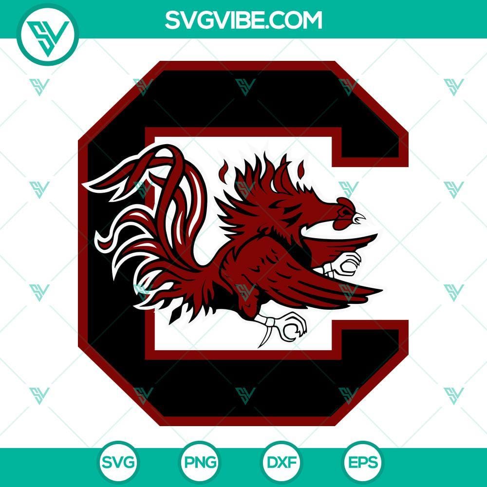 South Carolina Gamecocks Logo SVG PNG DXF EPS Cut Files South Carolina Gamecocks logo SVG, PNG, DXF, EPS cut files for crafting and design projects.
