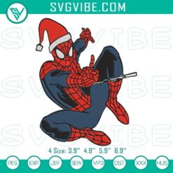 Spider-Man Christmas Embroidery File, Superhero Holiday Embroidery