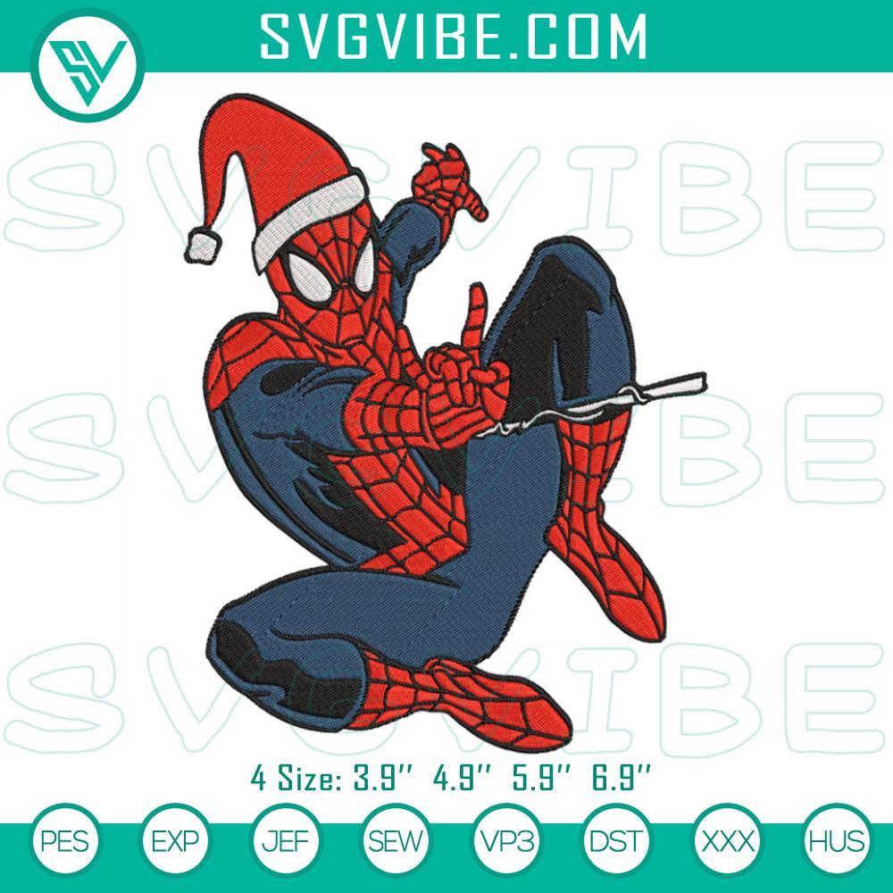 Spider Man Christmas Embroidery Design Files Spider-Man Christmas embroidery design perfect for holiday crafts.