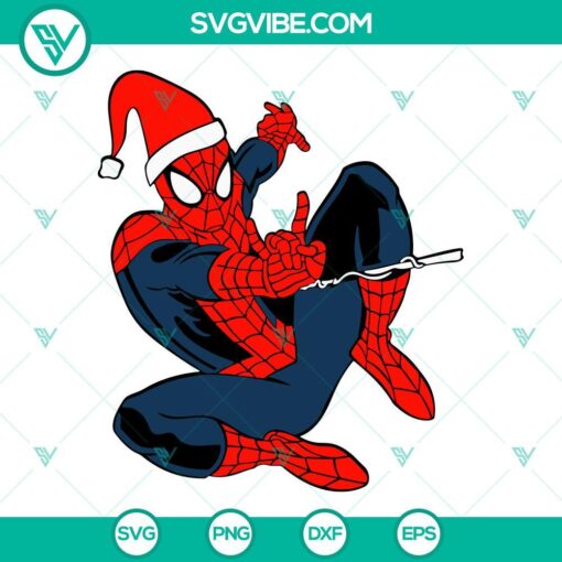Spider Man Christmas hat SVG download with Merry Christmas themed images in PNG EPS DXF format.
