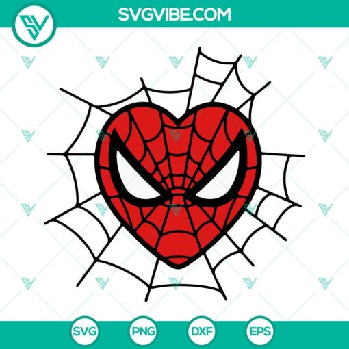 Spiderman face heart and Mom superhero themed SVG files bundle for crafting, unique design.