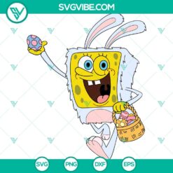 Spongebob Easter SVG featuring Bunny Spongebob Easter Eggs design, suitable for PNG, DXF, and EPS files.