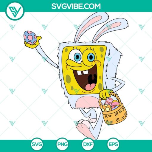 Spongebob Easter SVG featuring Bunny Spongebob Easter Eggs design, suitable for PNG, DXF, and EPS files.