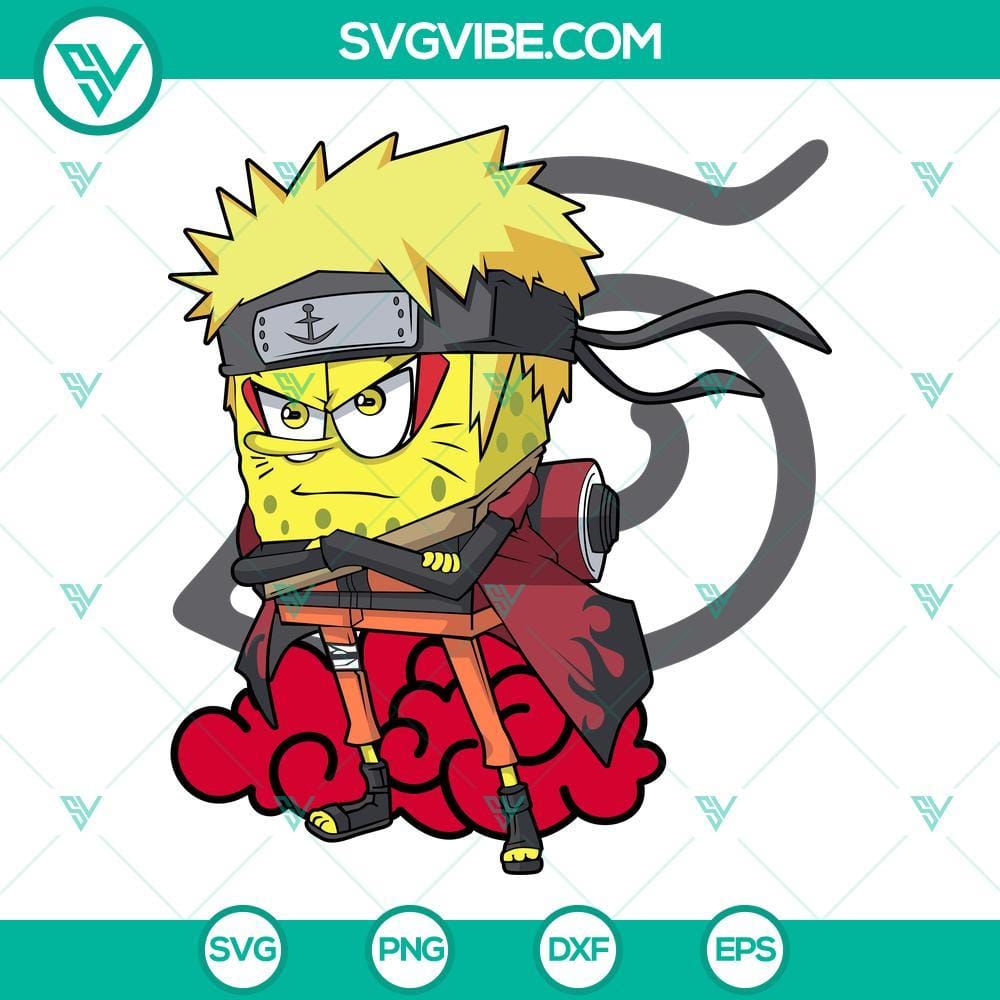 SpongeBob Naruto SVG, SpongeBob SquarePants SVG PNG DXF EPS SpongeBob SquarePants as Naruto themed SVG design, available for download in PNG, DXF, and EPS formats.