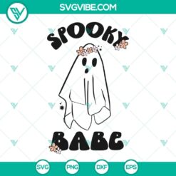 Spooky Babe Cute Ghost SVG Images with Autumn and Halloween Themes, Ideal for Crafting Projects.