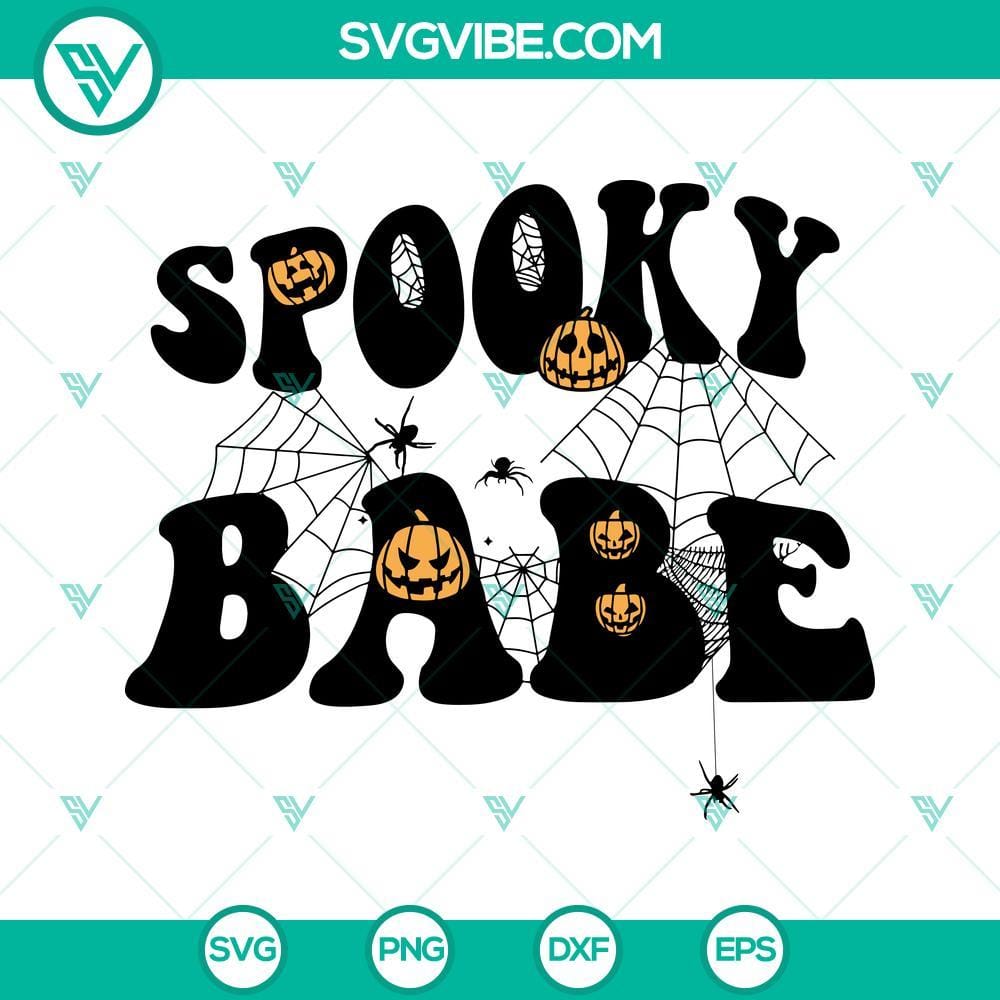 Spooky Babe Halloween SVG File PNG DXF EPS Digital Design Download Spooky Babe Halloween SVG file with PNG DXF EPS formats for digital download. Perfect for Halloween DIY projects.