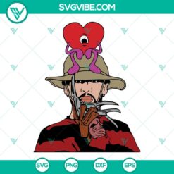Spooky Bad Bunny Freddy Krueger Halloween SVG PNG DXF EPS Vector - Creepy Halloween theme design for digital crafting projects.