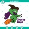 Spooky Bear Witch SVG for Halloween crafting, Care Bear inspired design for Cricut, PNG DXF EPS files included.