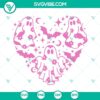 Spooky ghost heart and pink floral ghost SVG downloads for cute Halloween designs.