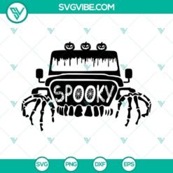 Spooky Offroad SVG images featuring Halloween Jeep and Pumpkin designs for festive digital crafting.