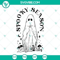 Spooky Season Halloween Ghost SVG cut file for Cricut, PNG, DXF, EPS formats. Perfect for Halloween crafts and decorations.
