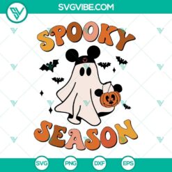 Mickey Mouse ghost Halloween SVG cut file for spooky season decor, PNG, DXF, EPS formats, for DIY crafts and projects.