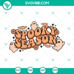 Spooky Season SVG design in Cute Halloween theme with Hot Ghoul and Ghost Vibes. Perfect SVG download for Halloween projects.