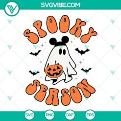 Mickey Ghost and Boo Ghost Halloween SVG files for Spooky Season decorations.