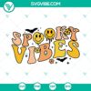 Halloween "Spooky Vibes" SVG design download for festive shirts, featuring eerie elements perfect for spooky season.