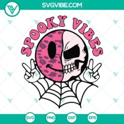 Skeleton face Halloween SVG image with spooky retro vibes for Halloween.