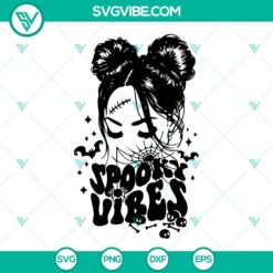 Spooky Mama Halloween SVG files with Spooky Vibes Messy design for download. Ideal for spooky-themed crafts.