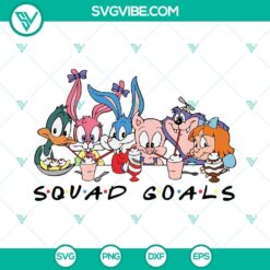 Squad Goals Looney Tunes SVG featuring classic Looney Tunes characters like Bugs Bunny, Daffy Duck, and Tweety. Perfect for cartoon fans.