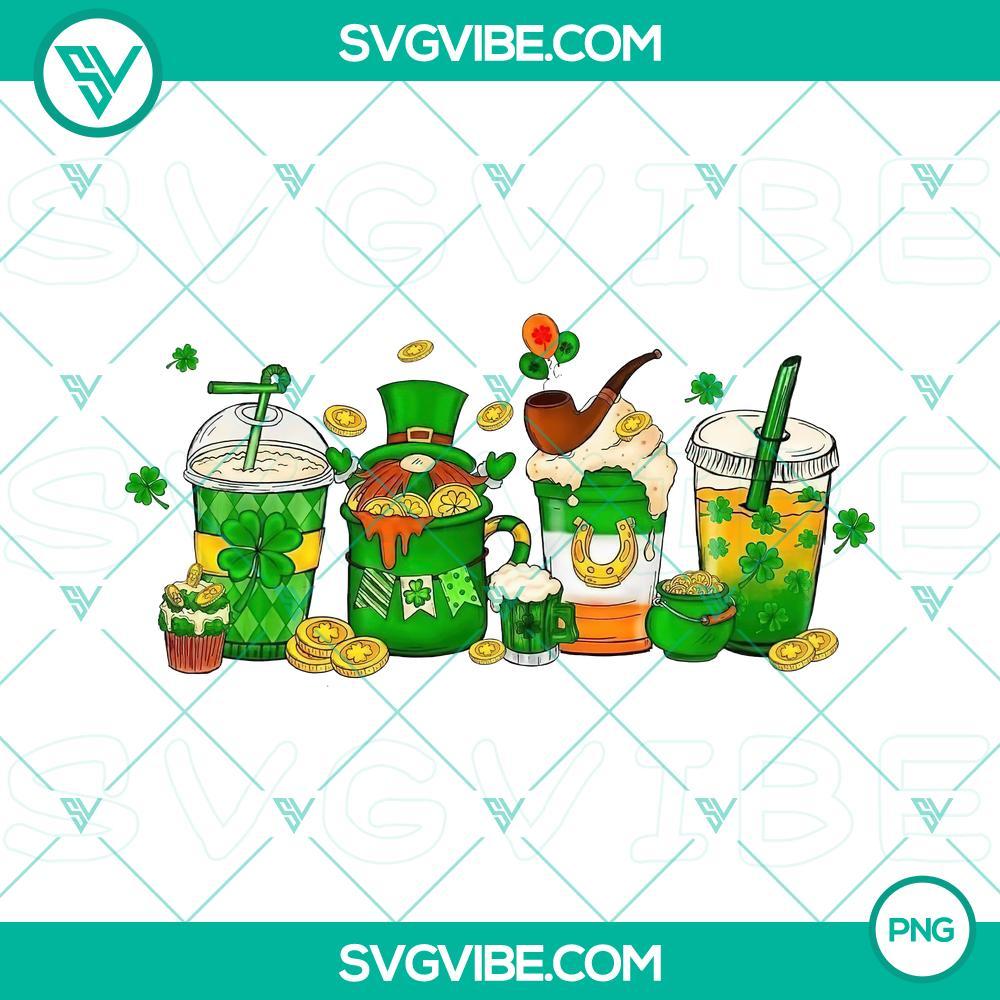 St Patricks Day Coffee Cup PNG File, Gnome Patrick Day Shamrock Clover PNG Files St Patricks Day coffee cup with gnome, Shamrock clover design PNG file for festive celebration, ideal for printing.