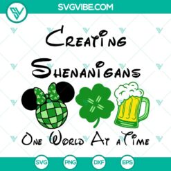 St Patricks Day Disney SVG featuring fun design for Shenanigans theme, perfect for holiday crafts.