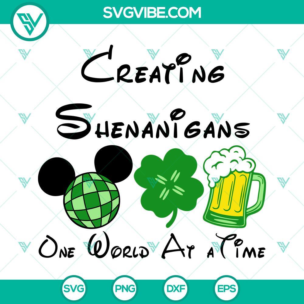 st-patricks-day-disney-svg-creating-shenanigans-one-world-at-a-time-svg-bundle-disney-shamrock-svg-4-mockup-3.jpg St Patricks Day Disney SVG Image, Creating Shenanigans One World At A 1