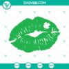 St Patricks Day Lips SVG with Shamrock design, Irish Girl SVG image in PNG and DXF formats for download.