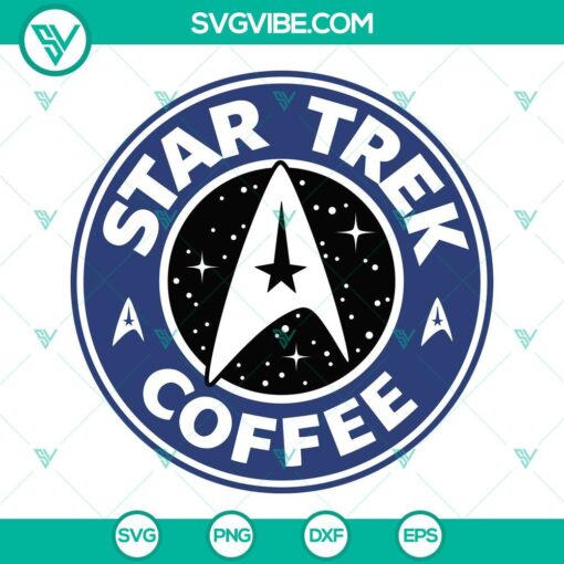 Star Trek themed SVG files featuring Starbucks cup design, ideal for coffee lovers and sci-fi fans.