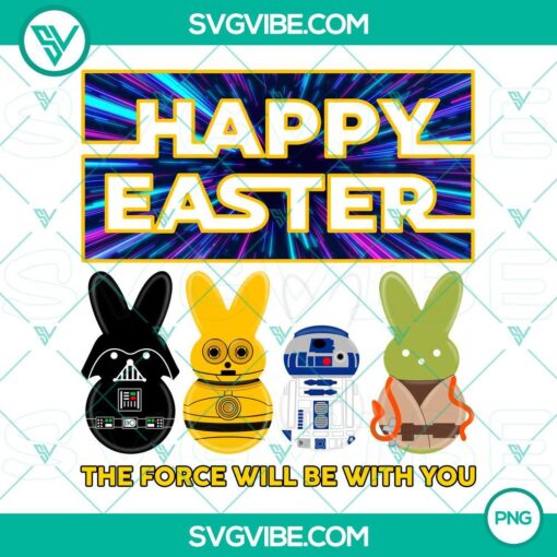 Star Wars Easter Peeps PNG with characters, The Force theme, ideal for Easter projects, PNG download.