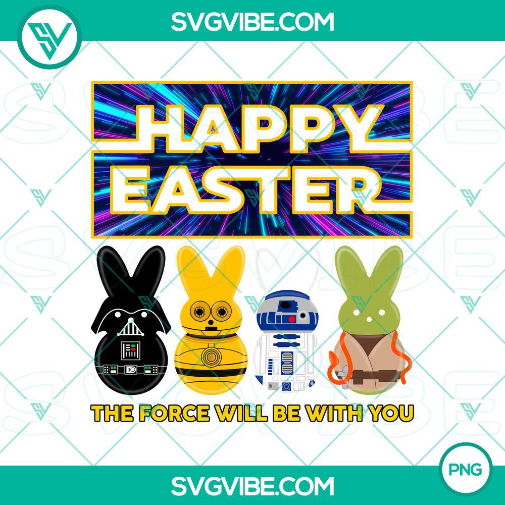 Star War Happy Easter PNG File, The Force Will Be With You PNG File, Star War Characters Easter Peeps PNG File Star Wars Easter theme with characters and Peeps in PNG file, The Force Will Be With You. Perfect for holiday designs.