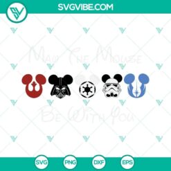 Star Wars May The Mouse Be With You Shirt SVG design with May The 4th Be text, featuring playful font and themed graphics for Star Wars fans.