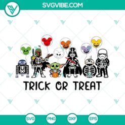 Star Wars Halloween skeletons SVG file for trick or treat, instant download for crafting projects and Halloween decorations.