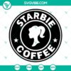 Starbie Coffee logo design SVG file with Barbie Starbucks theme, available for download in PNG, DXF, and EPS formats.