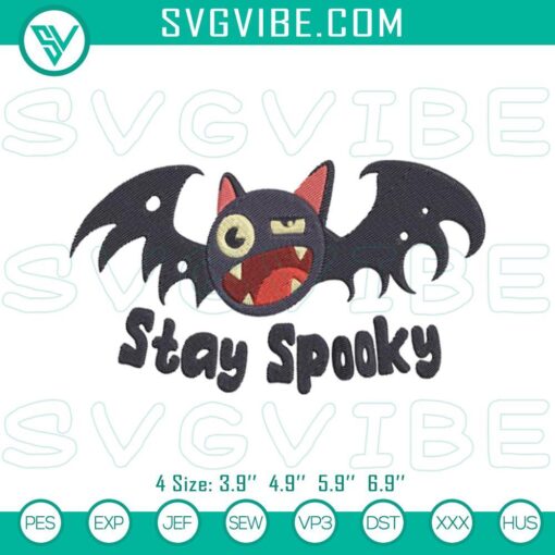 Spooky bat embroidery designs digital file for Halloween machine.