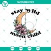 Floral moon child SVG cut file for Cricut, perfect for crafting projects with a nature and celestial theme.