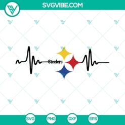 Steelers Heartbeat SVG files with Pittsburgh Steelers theme, perfect for Pittsburgh fans.
