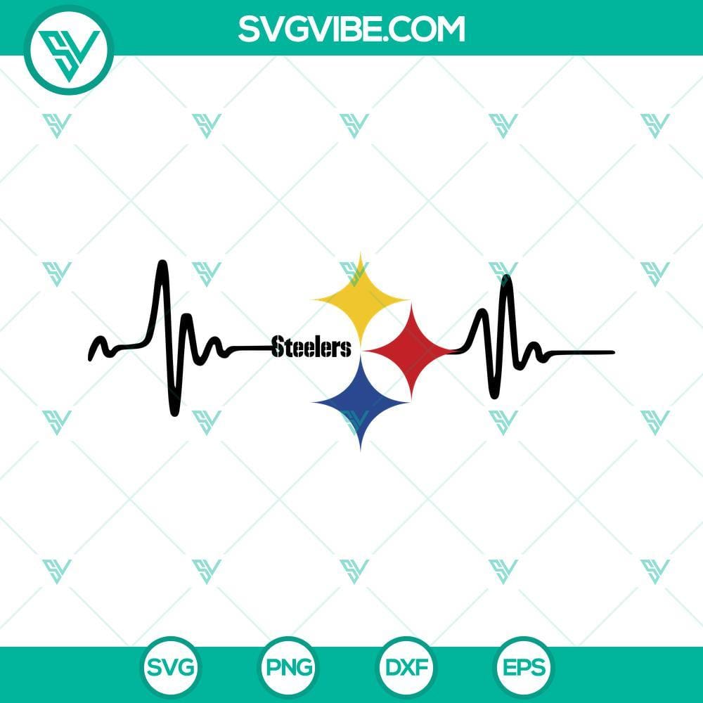 Steelers Heartbeat SVG, Pittsburgh Steelers SVG, Pittsburgh Steelers Logo SVG Steelers Heartbeat SVG files with Pittsburgh Steelers theme, perfect for Pittsburgh fans.